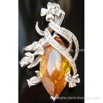 925 Sterling Silver Designer Pendant With Big CZ Stone